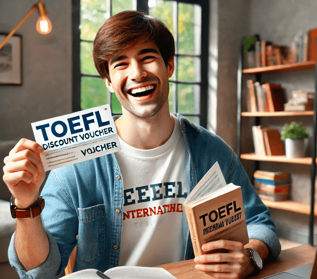 Student studying for TOEFL